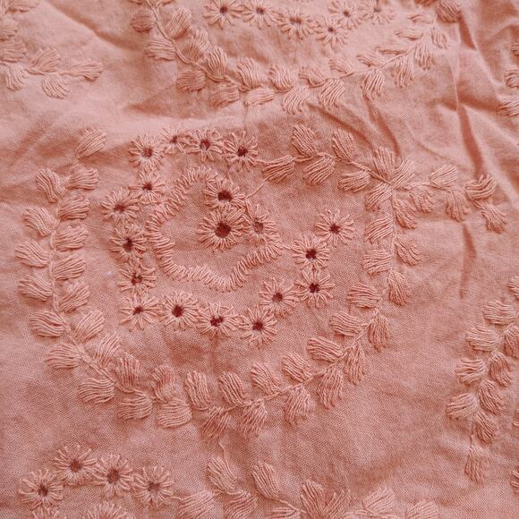 Liz Claiborne Stretch Petite Small PS Pink Eyelet Short Sleeve Blouse Top Summer - Picture 6 of 6